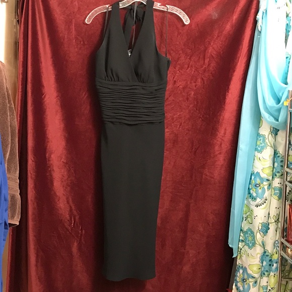 ⭐️3 for $29 VTG Jones NY Sexy Halter Black Midi Dress NWT - Picture 4 of 7